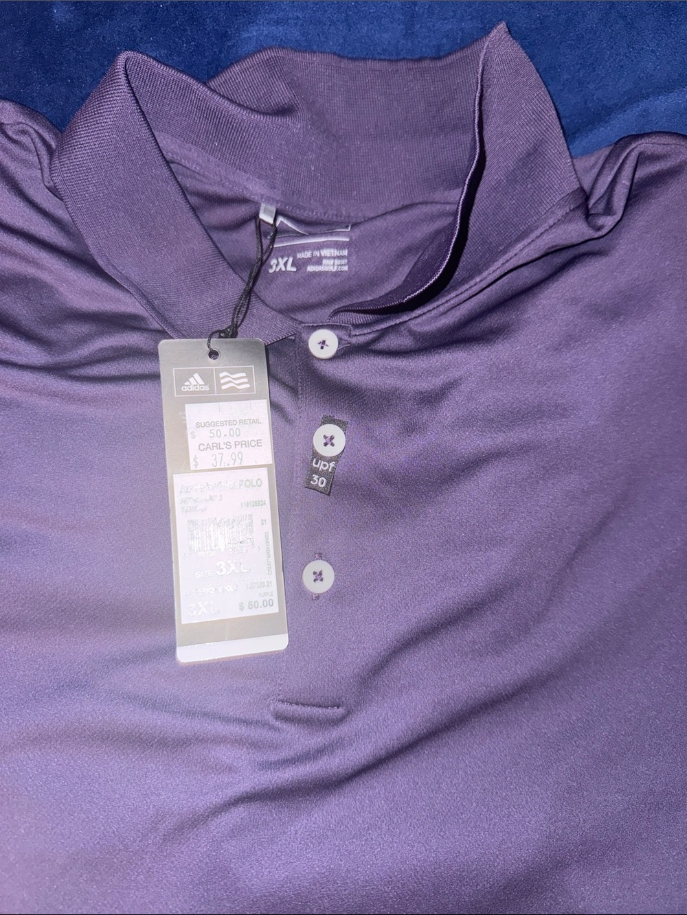 adidas Purple Performance Polo 3XL
